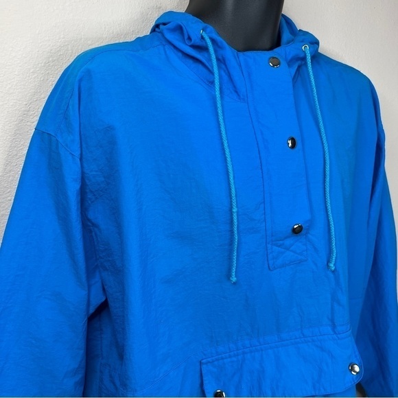 Vintage 90’s Sports Accent Blue Vibrant Hoodie Long Sleeve Medium Mens - Picture 2 of 10